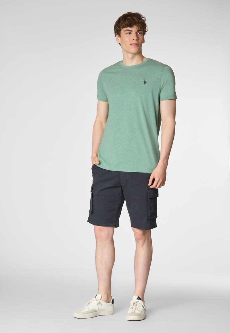 Pantaloni corti cargo in cotone twill stretch