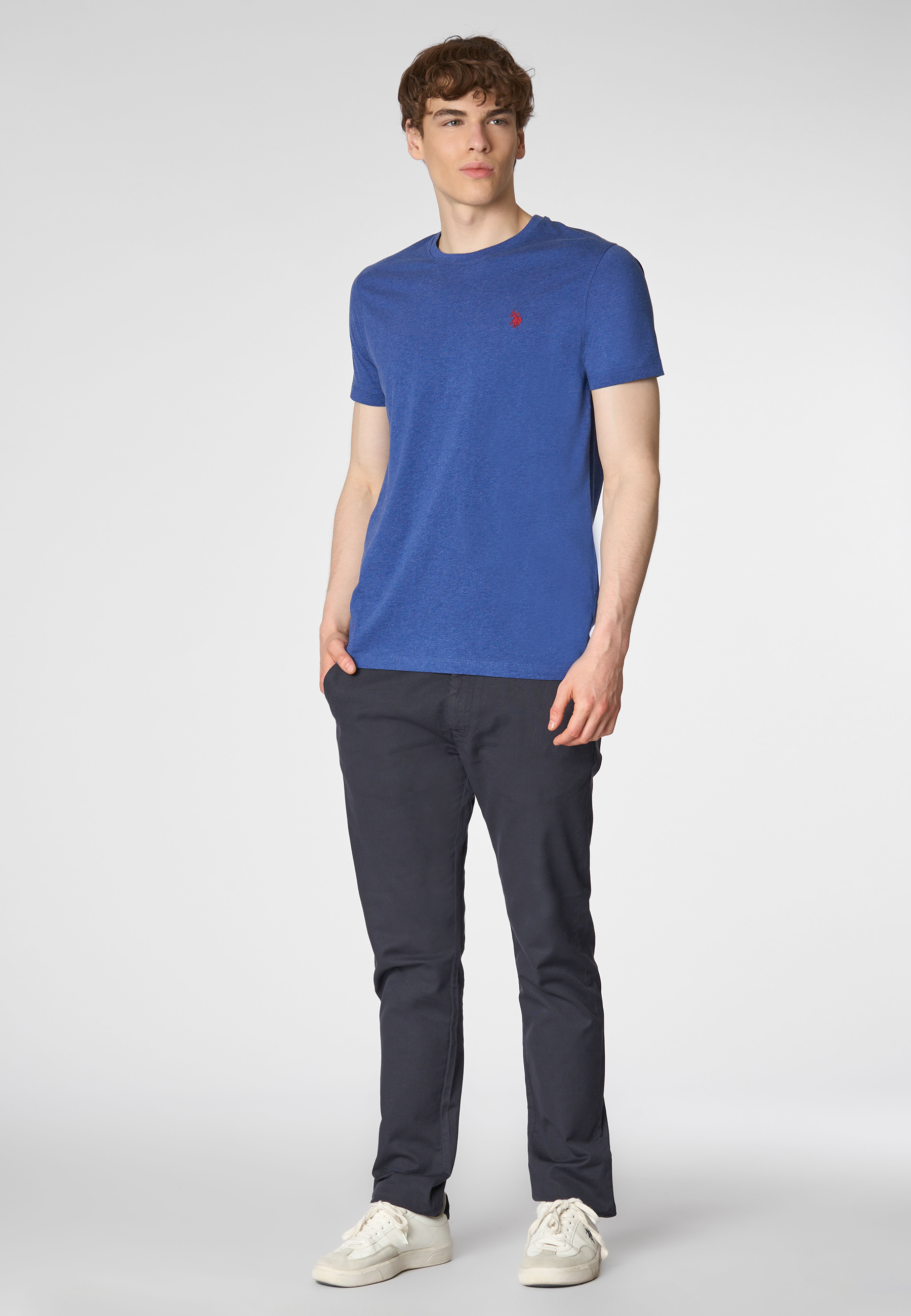 T-shirt a maniche corte in cotone melange premium quality con logo