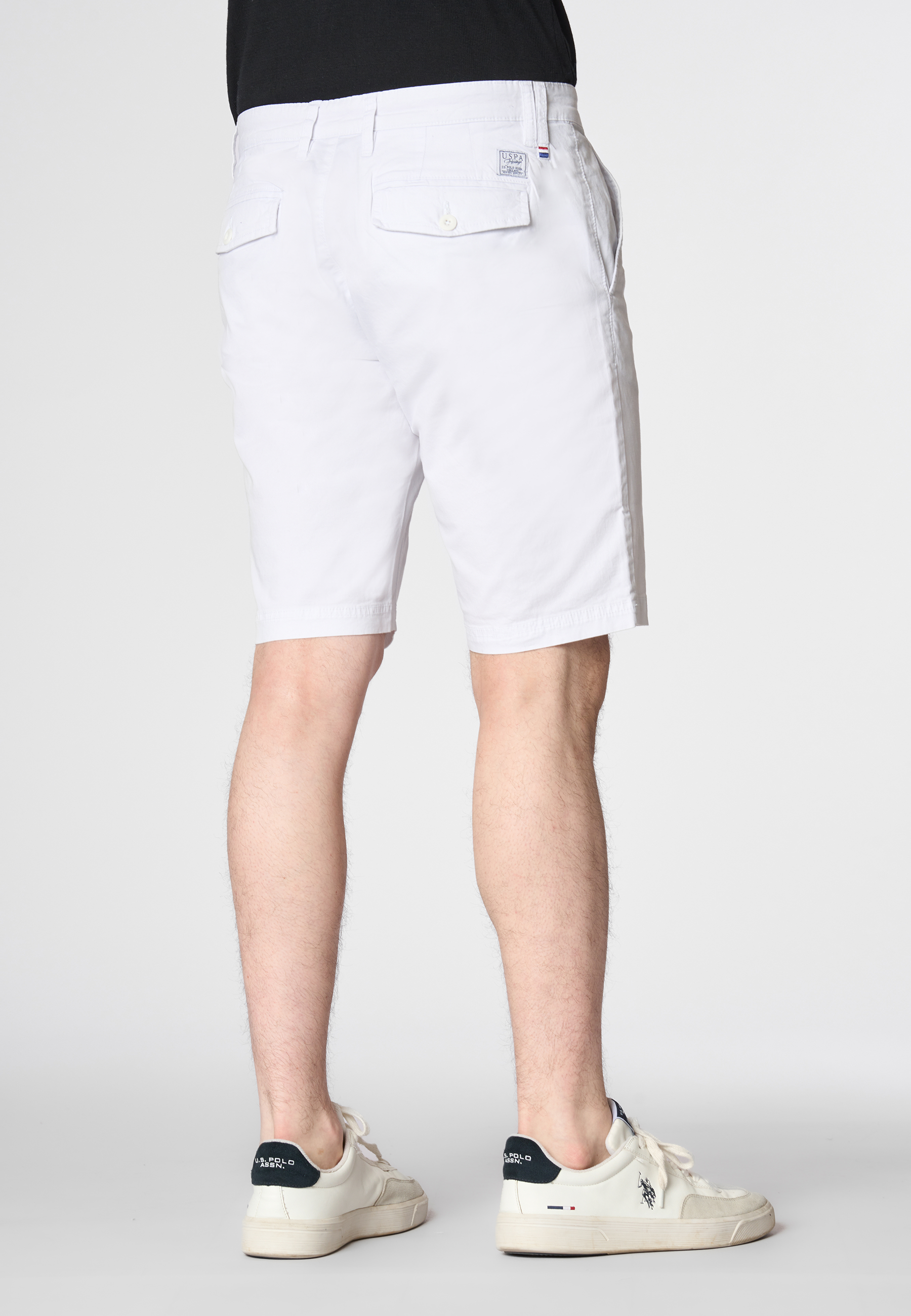 Pantalone corto chino da uomo in cotone stretch