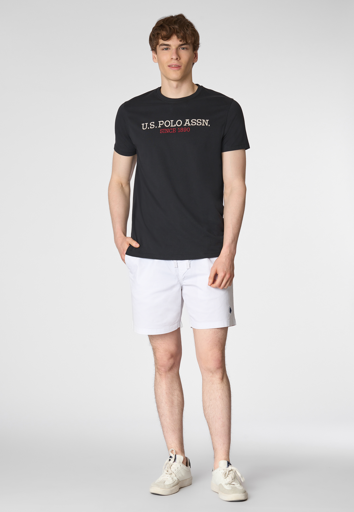 T-shirt a maniche corte in cotone con ricamo U.S. Polo Assn.
