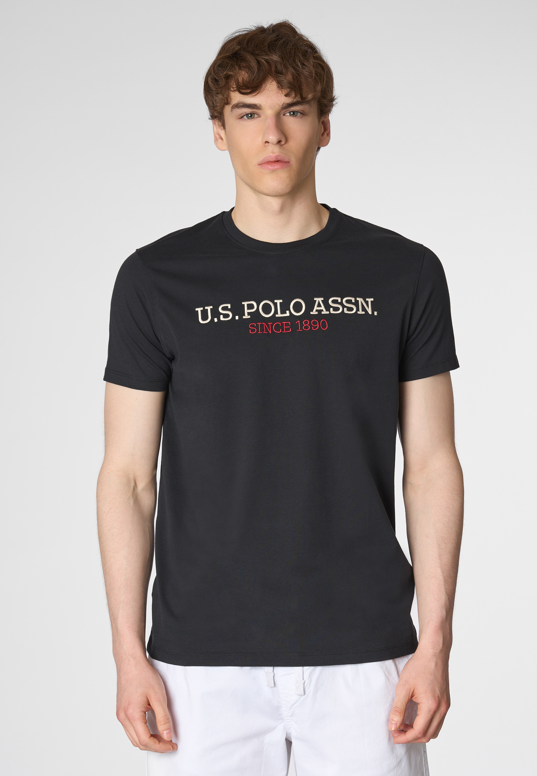T-shirt a maniche corte in cotone con ricamo U.S. Polo Assn.