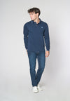 Polo a maniche lunghe in cotone heavy jersey