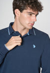 Polo a maniche lunghe in cotone heavy jersey