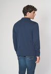 Polo a maniche lunghe in cotone interlock melange