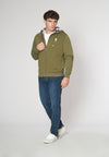 Felpa in cotone con cappuccio tartan e zip