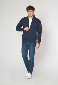Felpa in cotone con chiusura zip
