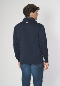 Felpa in cotone con chiusura zip