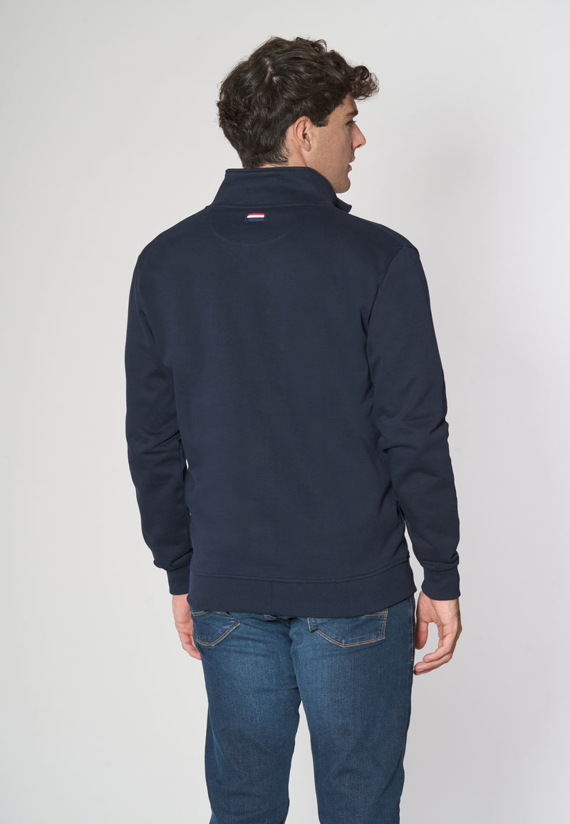 Felpa in cotone con chiusura zip