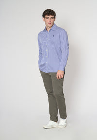 Camicia in cotone popeline a righe regular fit