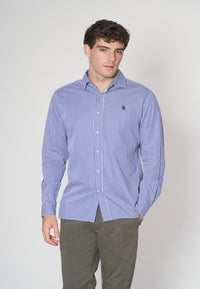 Camicia in cotone popeline a righe regular fit