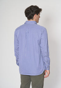 Camicia in cotone popeline a righe regular fit