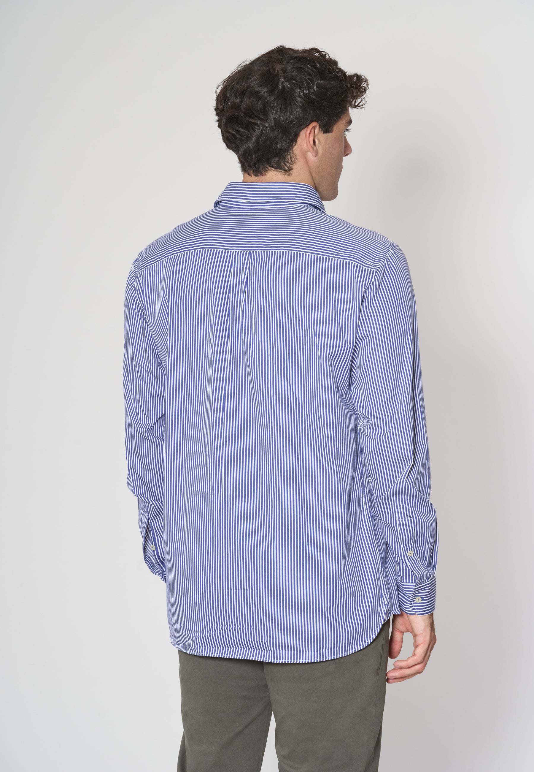 Camicia in cotone popeline a righe regular fit