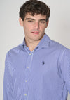 Camicia in cotone popeline a righe regular fit