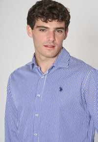 Camicia in cotone popeline a righe regular fit