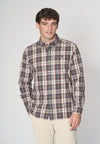 Camicia in cotone indigo melange regular fit