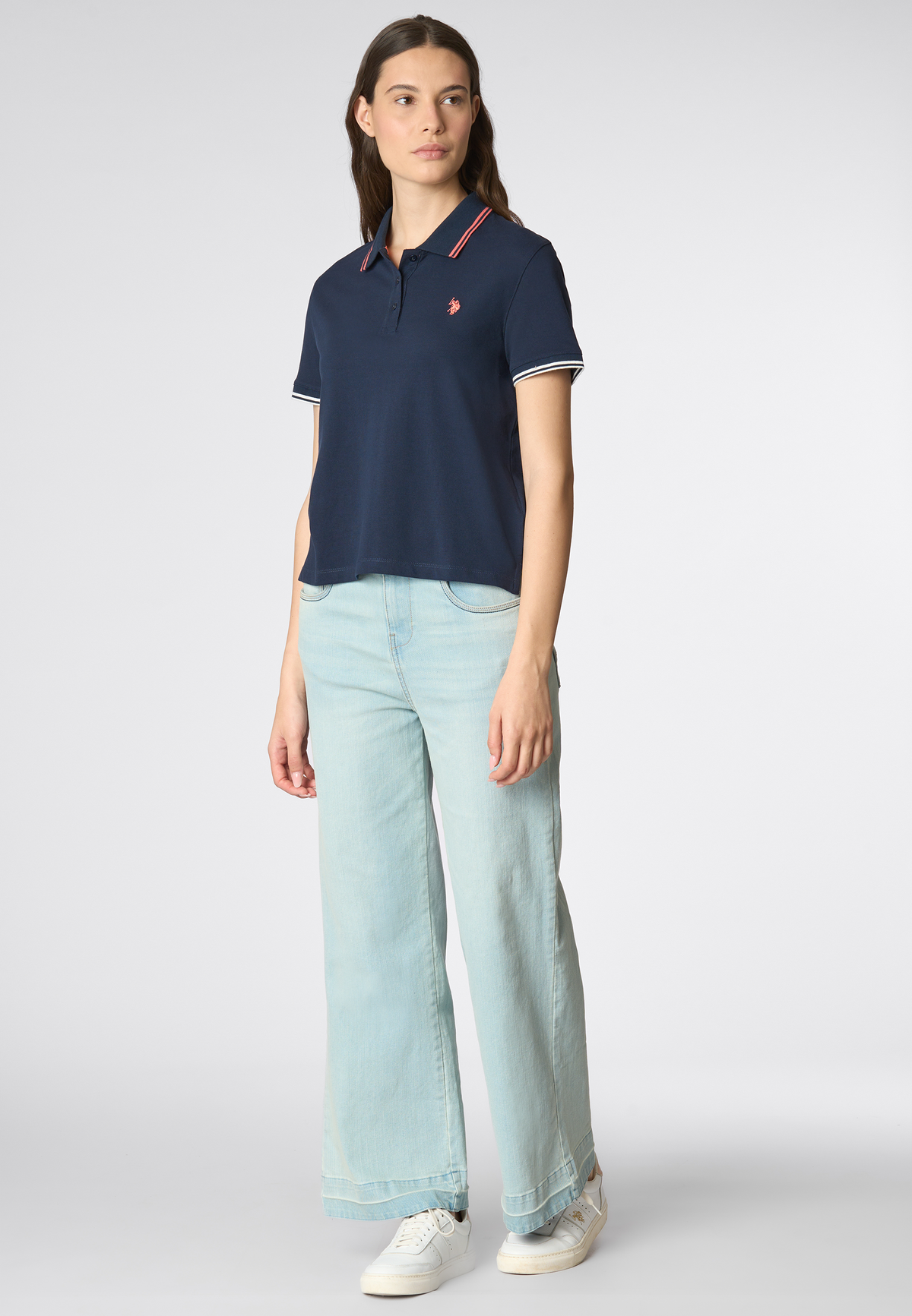 Polo shirt a maniche corte vestibilità regular in cotone micropiquet stretch