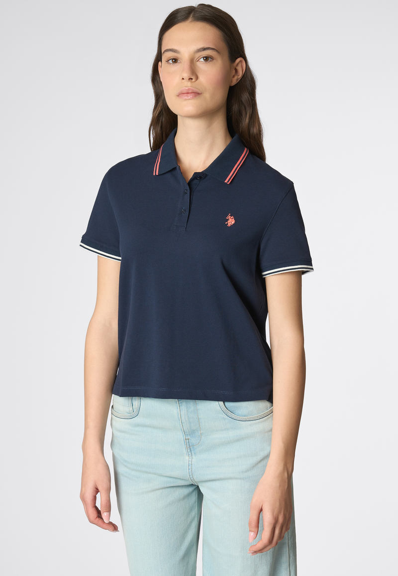 Polo shirt a maniche corte vestibilità regular in cotone micropiquet stretch