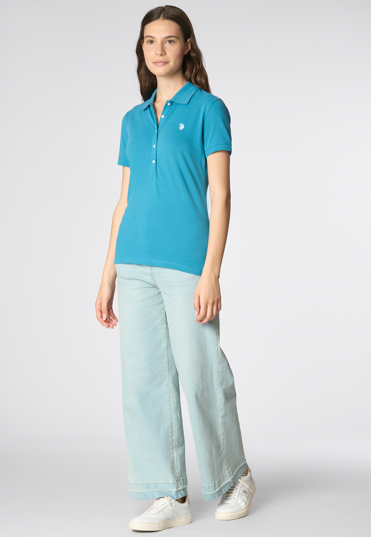 Polo shirt a maniche corte in cotone micropiquet stretch
