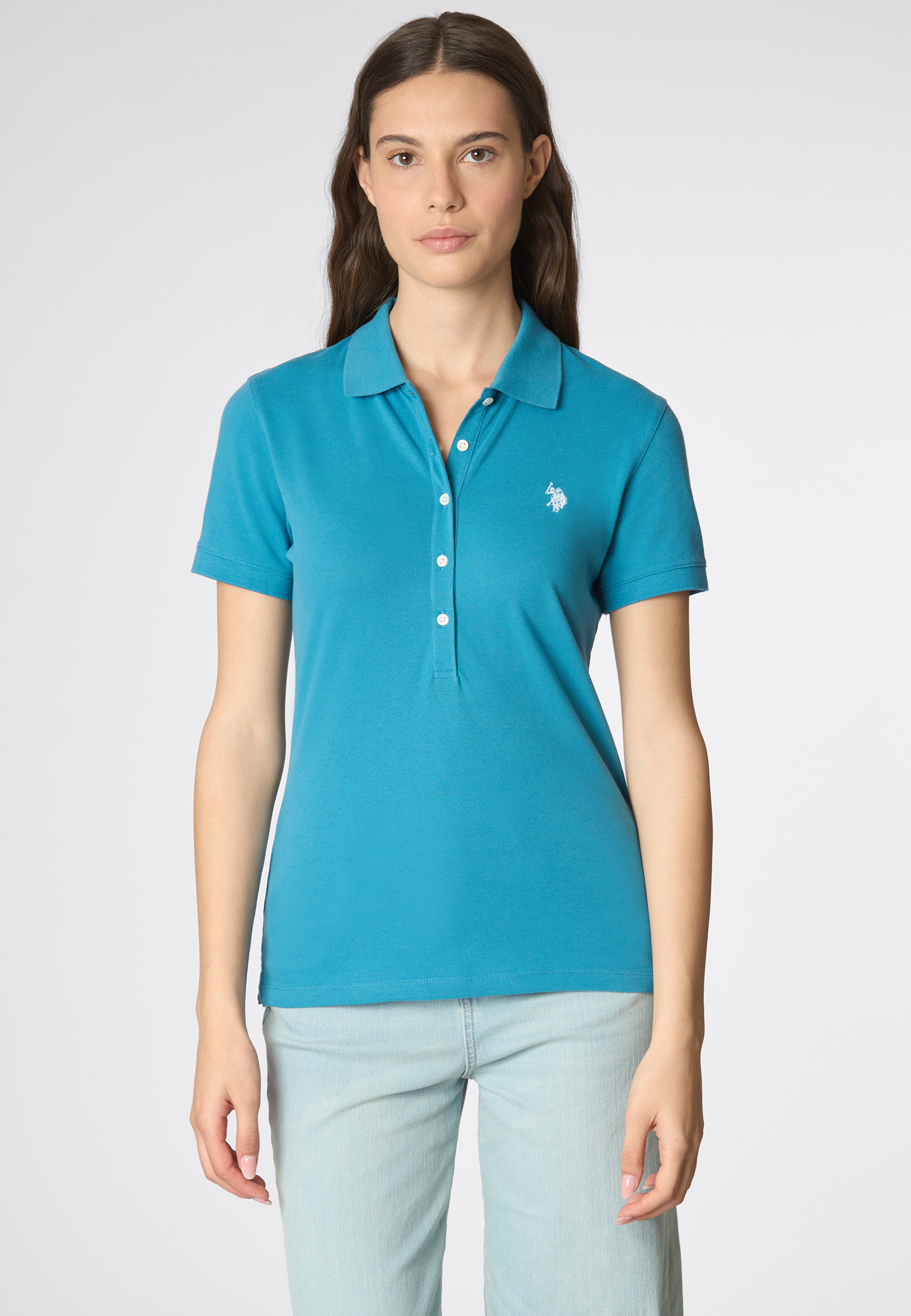 Polo shirt a maniche corte in cotone micropiquet stretch