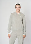 Maglia con cappuccio misto lana merino riciclata