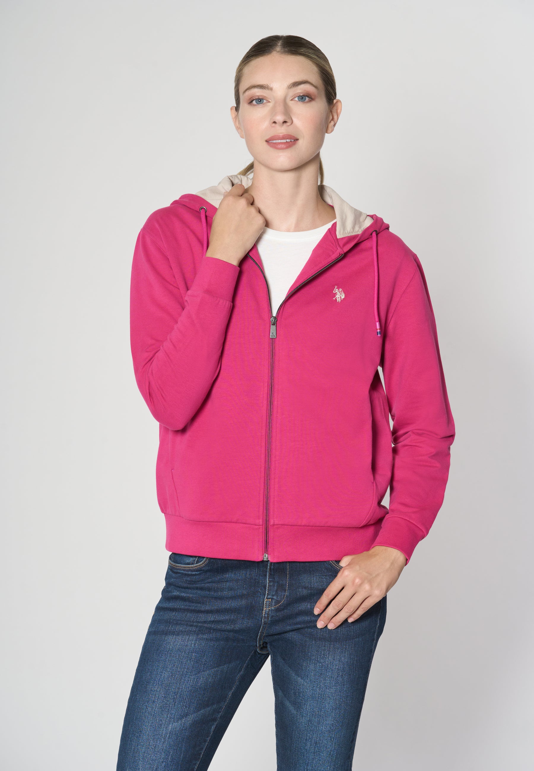 Felpa con cappuccio e chiusura zip
