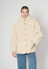 Giubbotto in soft sherpa con cappuccio
