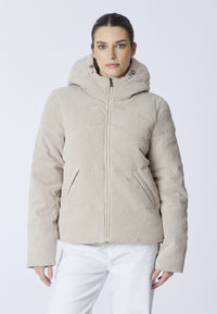 Giacca in velluto stretch con cappuccio
