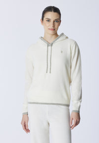 Maglia con cappuccio misto lana merino riciclata