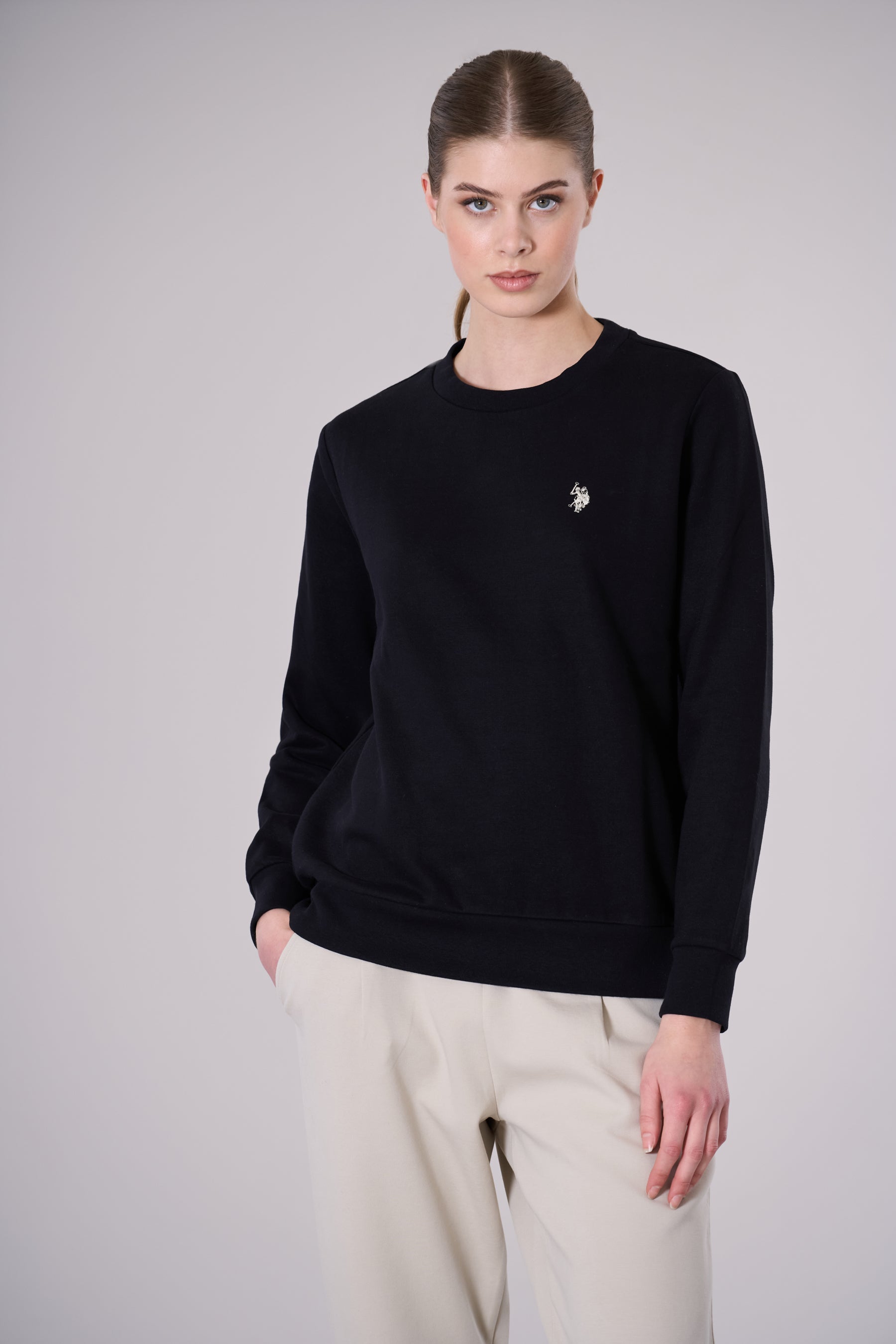 Felpa misto cotone con logo U.S. Polo Assn.