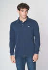 Polo a maniche lunghe in cotone heavy jersey