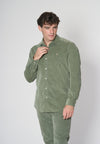 Camicia in velluto stretch con logo
