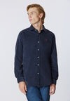 Camicia in velluto stretch con logo