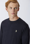 Maglia girocollo cotone cashmere con logo