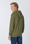 Felpa in cotone con cappuccio e chiusura zip