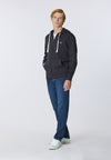 Felpa in cotone con cappuccio e chiusura zip