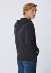 Felpa in cotone con cappuccio e chiusura zip