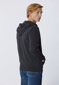 Felpa in cotone con cappuccio e chiusura zip