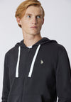 Felpa in cotone con cappuccio e chiusura zip