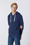 Felpa in cotone con cappuccio e chiusura zip
