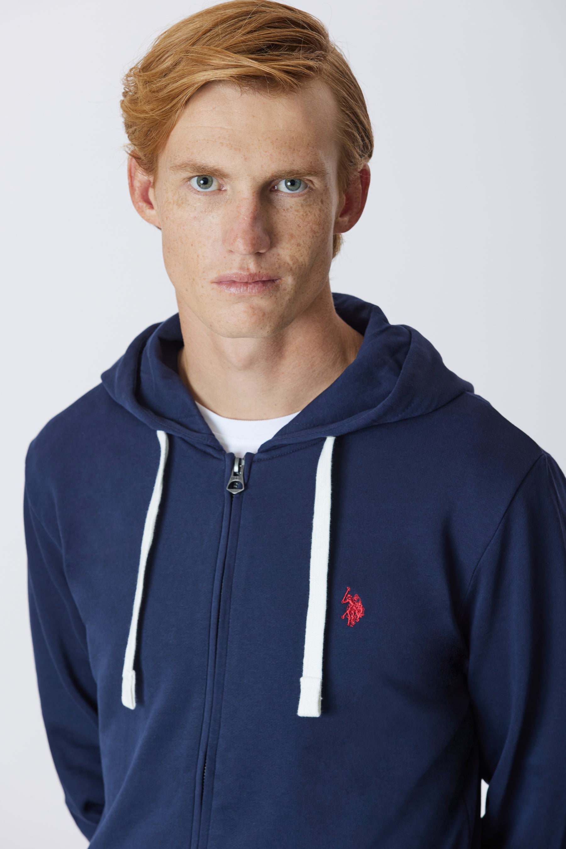 Felpa in cotone con cappuccio e chiusura zip