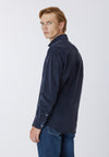 Camicia in velluto stretch con logo