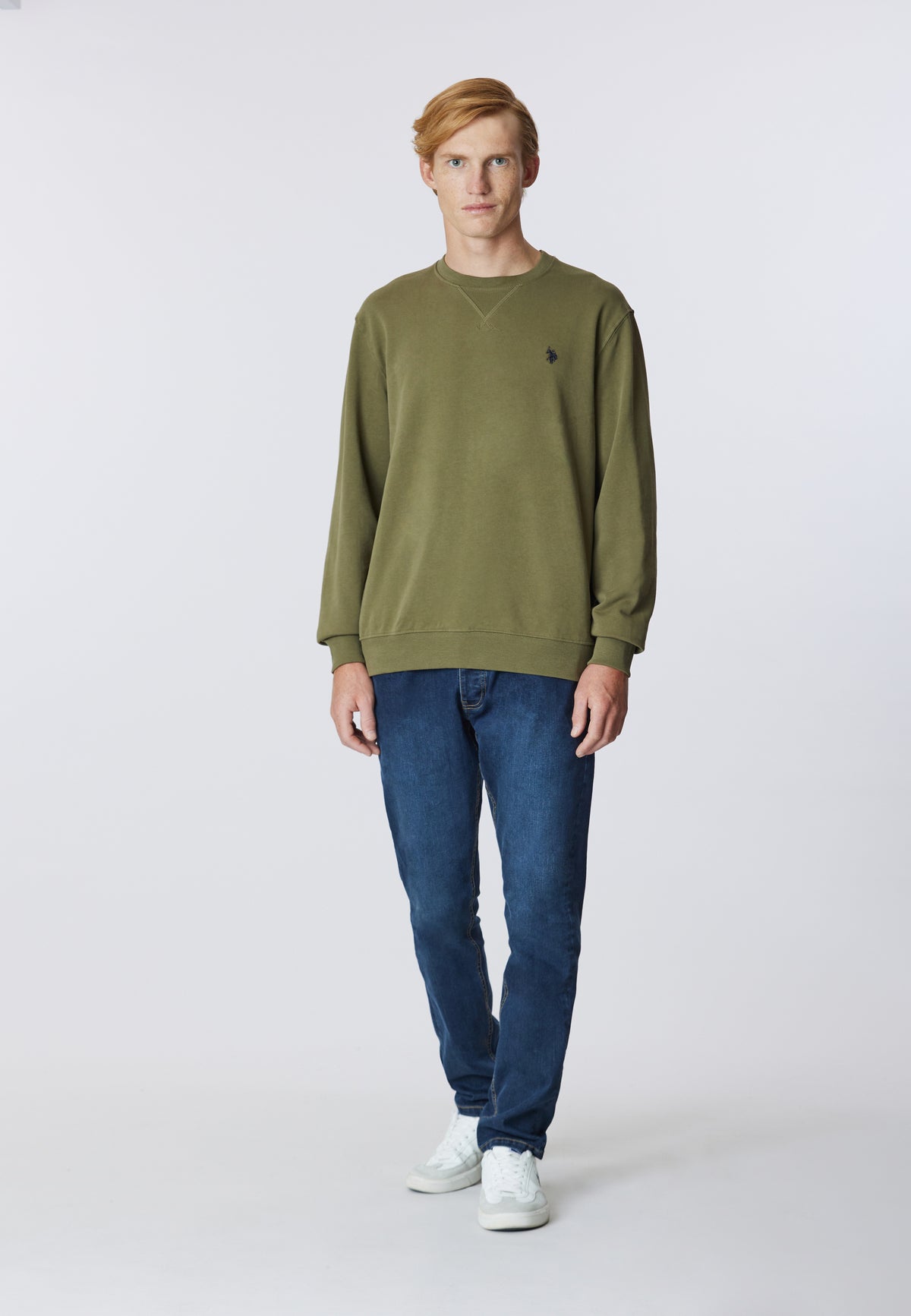 Felpa girocollo in cotone con logo