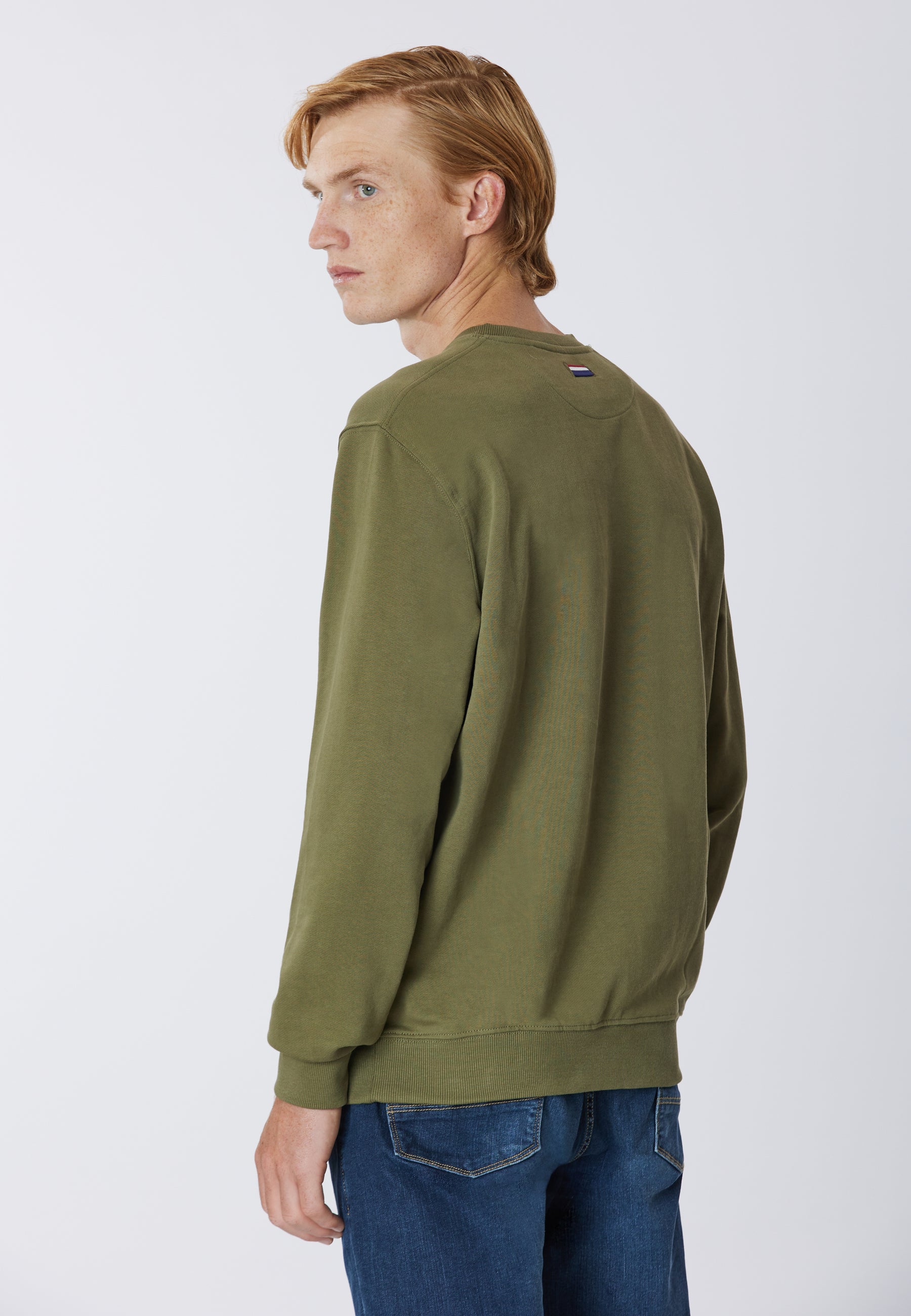 Felpa girocollo in cotone con logo