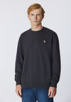 Felpa girocollo in cotone con logo