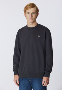 Felpa girocollo in cotone con logo