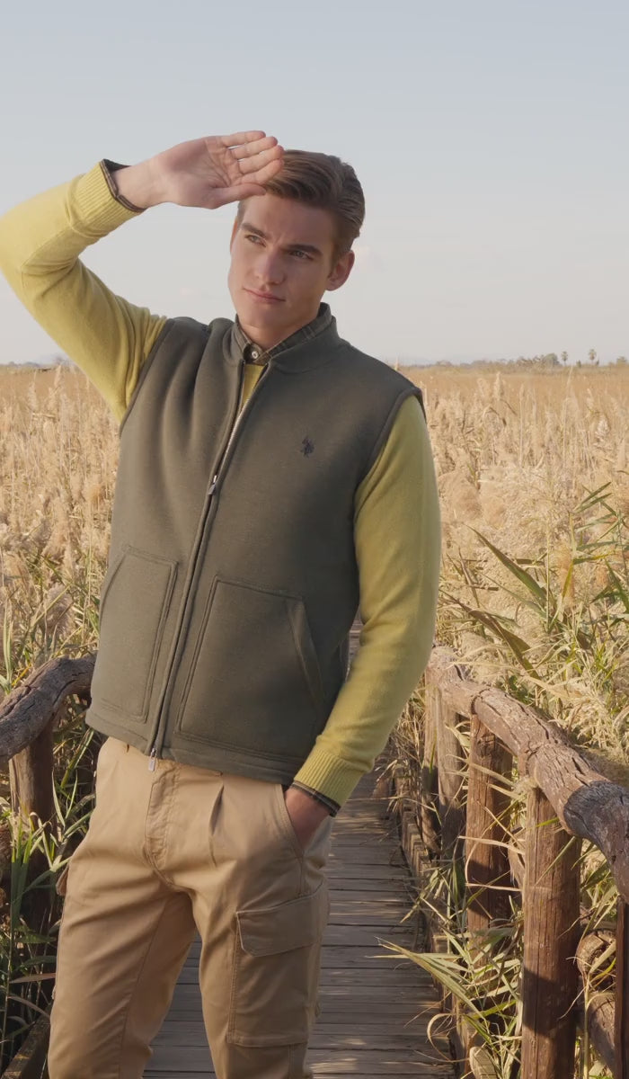 Gilet in felpa con chiusura zip