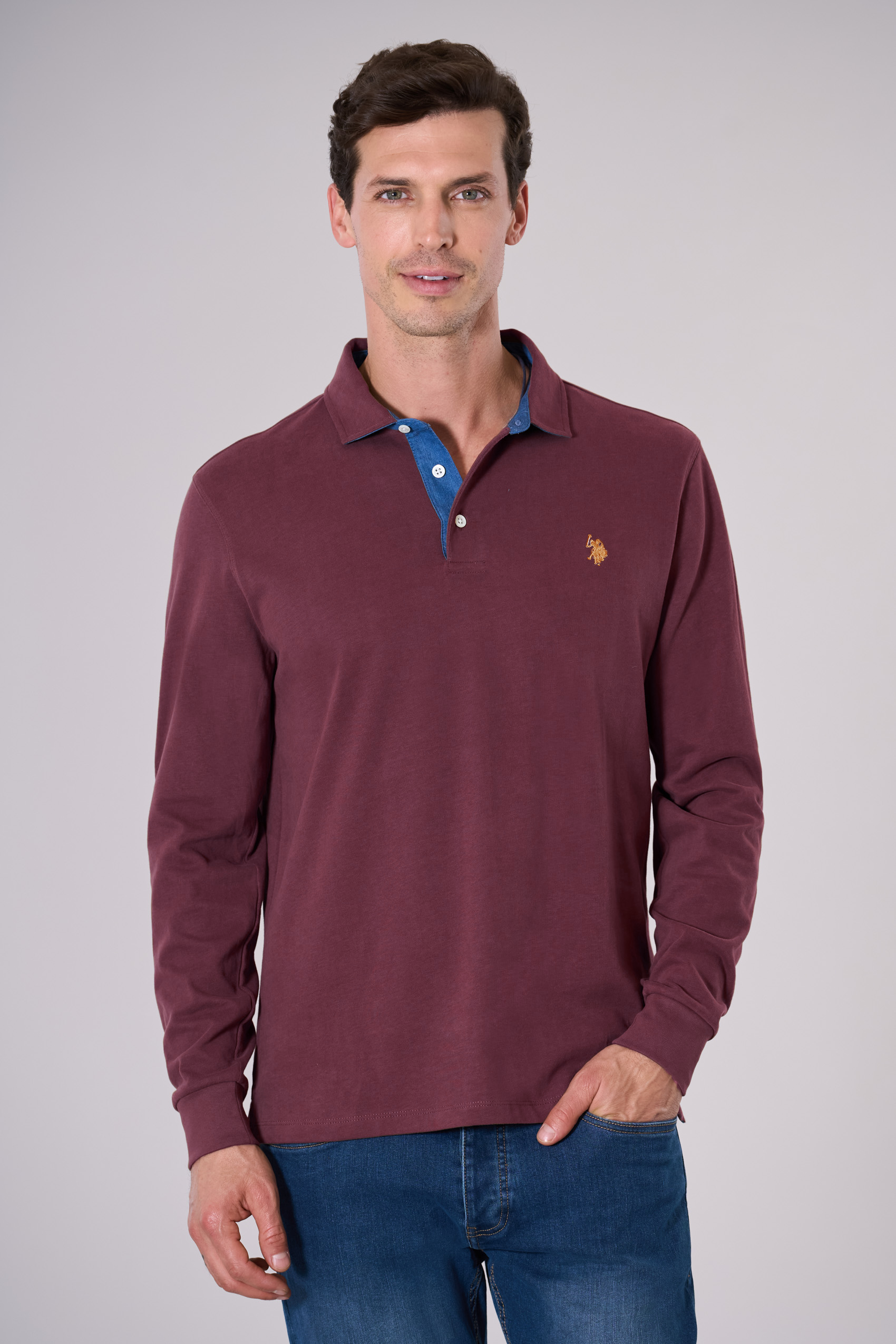 Polo a maniche lunghe jersey carbon