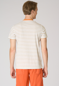 T-shirt a righe in cotone con taschino