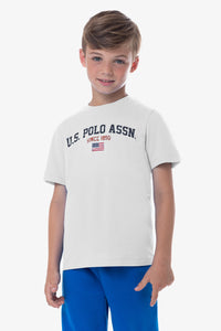 T-shirt a manica corta con scritta U.S. Polo Assn.