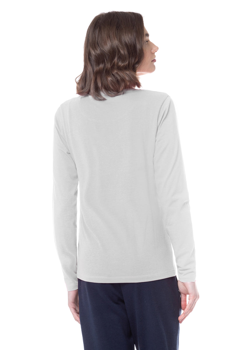 T-shirt da donna a manica lunga con logo strass U.S. Polo Assn.